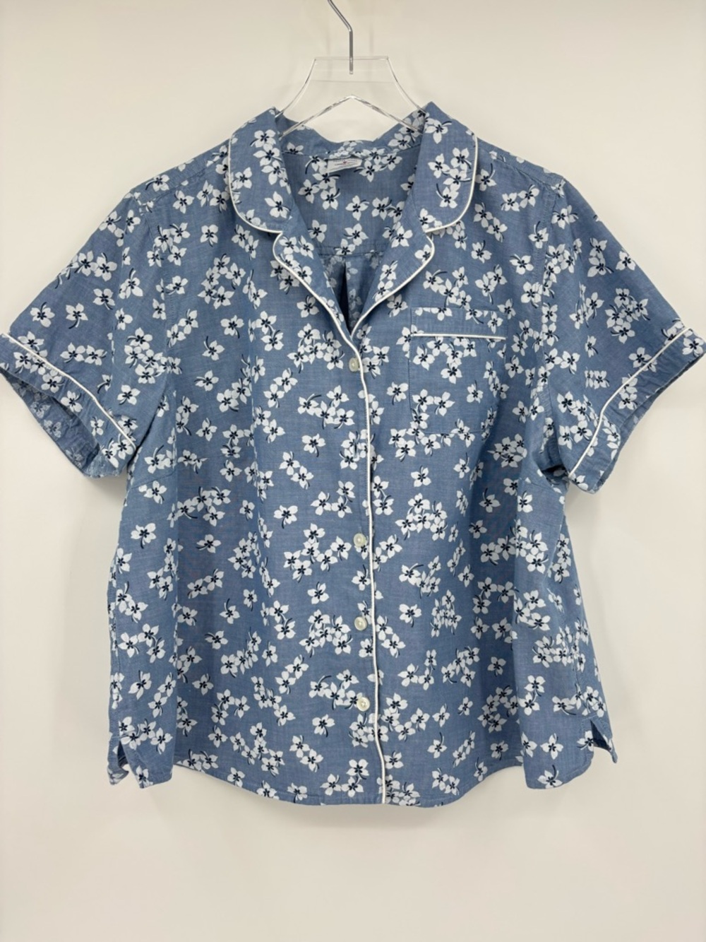 Draper James Land End Floral Chambray Pajama Set - Picture 2 of 16